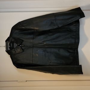Perry Ellis Leather Jacket Black Large